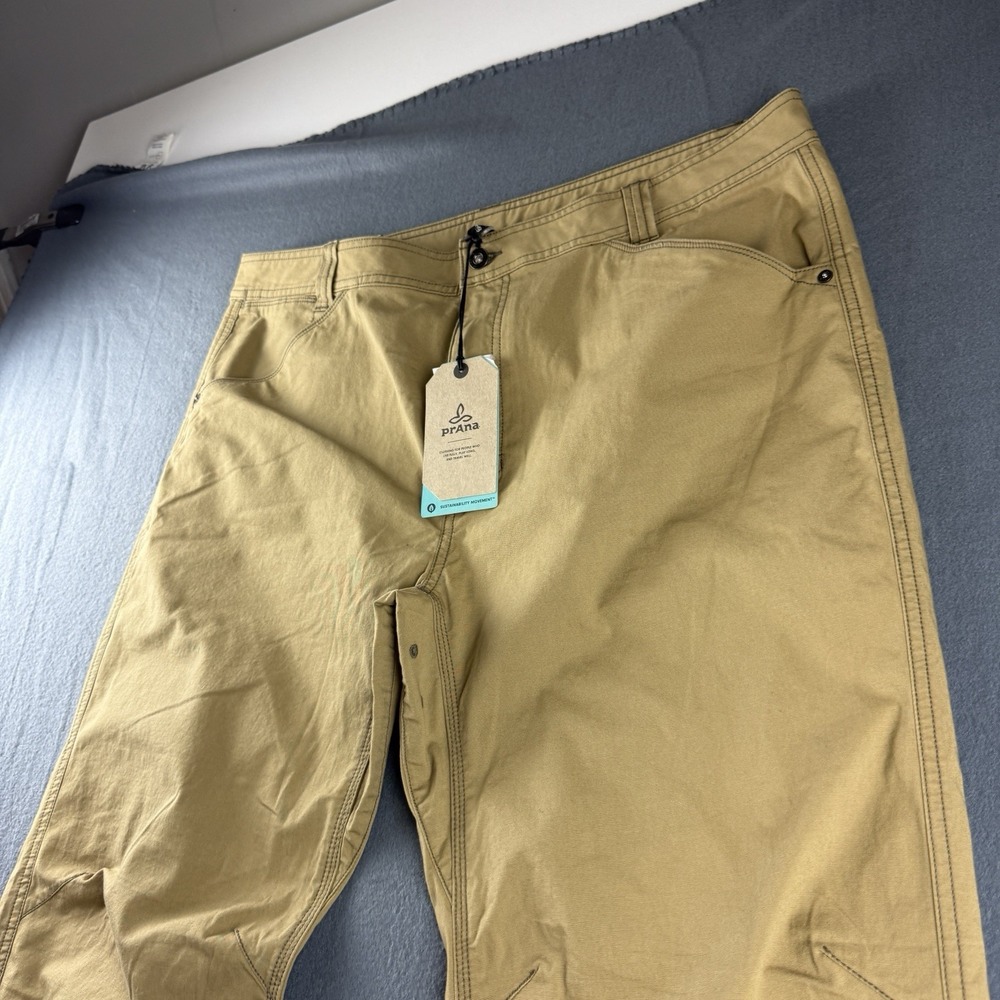 Prana Pants Men's 38x32 Beige Santiago Hiking Gorpcore Slim Vented Canvas NEW